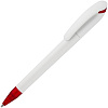 Ручка шариковая Beo Sport, белая с красным с нанесением логотипа