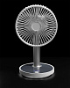 Настольный беспроводной вентилятор с подсветкой inBreeze, белый c серым с нанесением логотипа