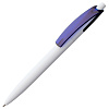 Ручка шариковая Bento, белая с синим с нанесением логотипа