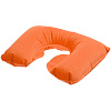 Надувная подушка под шею в чехле Sleep, оранжевая с нанесением логотипа