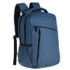Рюкзак для ноутбука The First, синий с нанесением логотипа