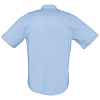 Рубашка мужская с коротким рукавом Brisbane, голубая с нанесением логотипа