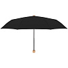 Зонт складной Nature Mini, черный с нанесением логотипа
