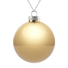 Елочный шар Finery Gloss, 10 см, глянцевый золотистый с нанесением логотипа