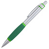 Ручка шариковая Boomer, с зелеными элементами с нанесением логотипа