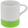 Кружка с силиконовой подставкой Protege, зеленое яблоко с нанесением логотипа