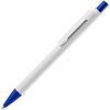 Ручка шариковая Chromatic White, белая с синим с нанесением логотипа