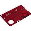Набор инструментов SwissCard Lite, красный с нанесением логотипа