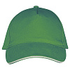 Бейсболка LONG BEACH, ярко-зеленая с белым с нанесением логотипа