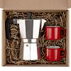 Набор для кофе Dacha, красный с нанесением логотипа
