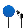 Магнитное зарядное устройство Cooper Rond, 15 Вт, синее с нанесением логотипа
