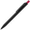 Ручка шариковая Chromatic, черная с красным с нанесением логотипа