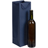 Пакет под бутылку Vindemia, синий с нанесением логотипа