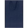 Пакет бумажный Porta, средний, темно-синий с нанесением логотипа