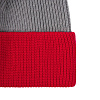 Шапка Snappy, светло-серая с красным с нанесением логотипа
