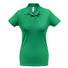Рубашка поло женская ID.001 зеленая с нанесением логотипа