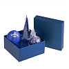 Коробка Satin, малая, синяя с нанесением логотипа