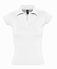 Рубашка поло женская без пуговиц PRETTY 220, белая с нанесением логотипа