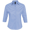 Рубашка женская с рукавом 3/4 EFFECT 140, голубая с нанесением логотипа