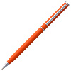 Ручка шариковая Hotel Chrome, ver.2, матовая оранжевая с нанесением логотипа