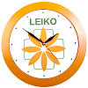 Часы настенные Vivid Large, оранжевые с нанесением логотипа