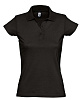 Рубашка поло женская Prescott Women 170, черная с нанесением логотипа