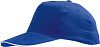 Бейсболка SUNNY, ярко-синяя с белым с нанесением логотипа