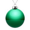 Елочный шар Finery Gloss, 10 см, глянцевый зеленый с нанесением логотипа