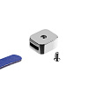 Элемент брелка-конструктора «Хлястик с кольцом и зажимом», синий с нанесением логотипа