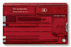 Набор инструментов SwissCard Quattro, красный с нанесением логотипа