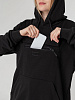 Худи унисекс с карманом на груди Chest Pocket, черное с нанесением логотипа