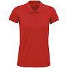 Рубашка поло женская Planet Women, красная с нанесением логотипа