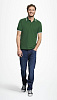 Рубашка поло мужская с контрастной отделкой PRACTICE 270, зеленый/белый с нанесением логотипа