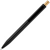 Ручка шариковая Chromatic, черная с золотистым с нанесением логотипа