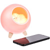 Беспроводная лампа-колонка Right Meow, розовая с нанесением логотипа