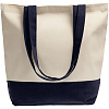 Холщовая сумка Shopaholic, темно-синяя с нанесением логотипа