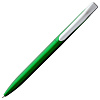 Ручка шариковая Pin Silver, зеленый металлик с нанесением логотипа