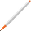 Ручка шариковая Tick, белая с оранжевым с нанесением логотипа