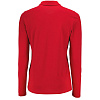 Рубашка поло женская с длинным рукавом PERFECT LSL WOMEN, красная с нанесением логотипа
