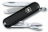 Нож-брелок Classic 58 с отверткой, черный с нанесением логотипа