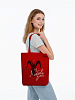 Холщовая сумка «Любовь зла», красная с нанесением логотипа
