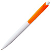 Ручка шариковая Bento, белая с оранжевым с нанесением логотипа