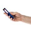 Фонарик-факел аккумуляторный Wallis, синий с нанесением логотипа