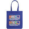 Холщовая сумка «Вот табурет», ярко-синяя с нанесением логотипа