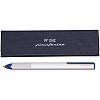 Ручка шариковая PF One, серебристая с синим с нанесением логотипа