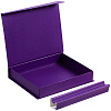 Коробка Duo под ежедневник и ручку, фиолетовая с нанесением логотипа