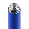 Смарт-бутылка с заменяемой батарейкой Long Therm Soft Touch, синяя с нанесением логотипа
