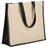 Холщовая сумка для покупок Bagari с черной отделкой с нанесением логотипа