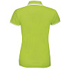 Рубашка поло женская PASADENA WOMEN 200 с контрастной отделкой, зеленый лайм с белым с нанесением логотипа