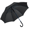 Зонт-трость с цветными спицами Color Style ver.2, синий с черной ручкой с нанесением логотипа